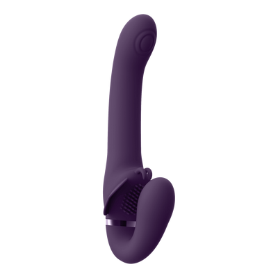 Satu - Pulse-Wave en Vibrerende Strapless Strapon - Paars